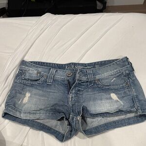 GUESS Light Blue Distressed Jean Shorts